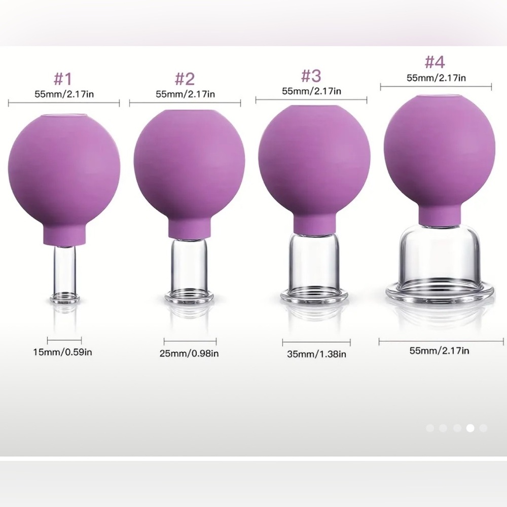 BRAND NEW WITH BOX Set of 4 four Cupping GLASS and silicone